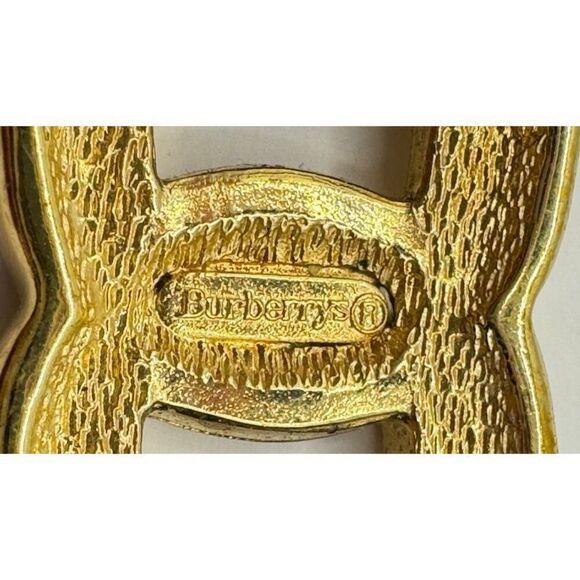 Vintage Burberry Black Leather Silver and Gold Link Bracelet Stamped - Picture 12 of 15